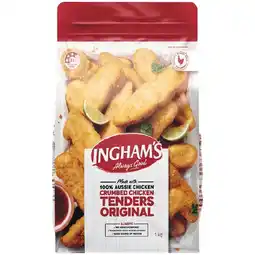 Woolworths Ingham’s Chicken Tenders Original, Tempura Nuggets or Chicken Wing Dings 1 kg offer