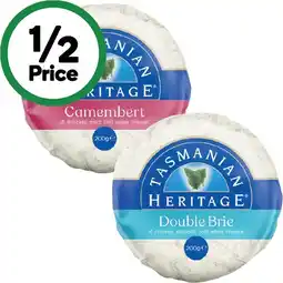 Woolworths Tasmanian Heritage Brie or Camembert Cheese 200g – From the Deli offer