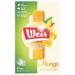 Woolworths Weis Bars 264-280ml Pk 4-6 β From the Freezer offer