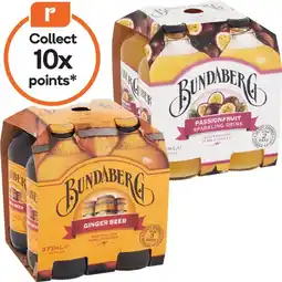 Woolworths Bundaberg Ginger Beer or Sparkling Varieties 4 x 375ml offer