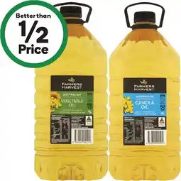 Woolworths Farmers Harvest Canola, Vegetable or Sunflower Oil 4 Litre offer