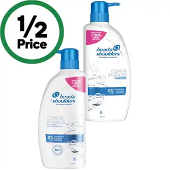 Woolworths Head & Shoulders Shampoo or Conditioner 850ml offer