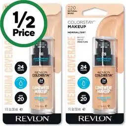 Woolworths Revlon Colorstay Longwear Foundation Normal/Dry Natural Beige or Sand Beige SPF 20 30ml‡ offer