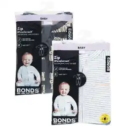 Woolworths Bonds Zippy Wondersuit Assorted Pk 1 offer