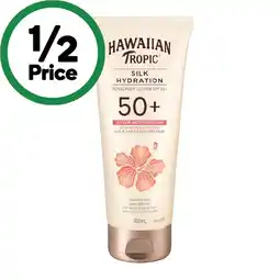 Woolworths Hawaiian Tropic SPF 50+ Silk Hydration Sunscreen Lotion 180ml^ offer