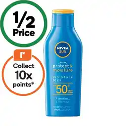 Woolworths Nivea Sun Protect & Moisturizing Sunscreen SPF 50+ 400ml^ offer
