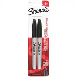Woolworths Sharpie Permanent Fine Point Markers Black Pk 2 offer
