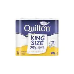 Woolworths Quilton King Size, Shea Butter or Coconut Oil Toilet Tissue Pk 6 offer
