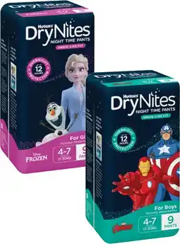 Coles Huggies DryNites Night Time Pants 8 Pack-10 Pack offer
