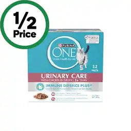 Woolworths Purina One Wet Cat Food Pk 12 x 70g offer