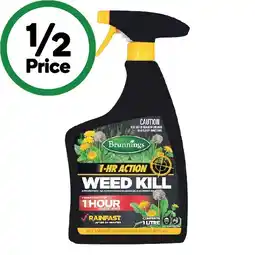 Woolworths Brunnings 1 Hour Fast Action Weed Kill Ready To Use 1 Litre offer