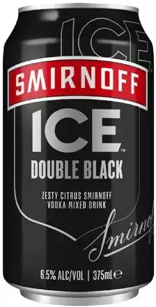 Coles Smirnoff Ice Double Black Cans 10x375mL offer
