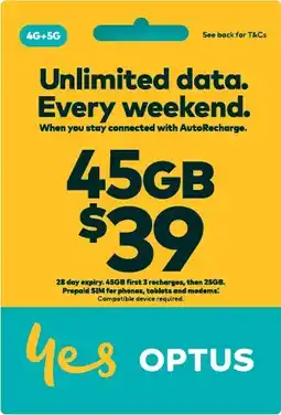 Coles Optus $39 Prepaid SIM Starter Kit offer