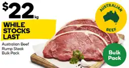 Woolworths Australian beef rump steak bulk pack offer