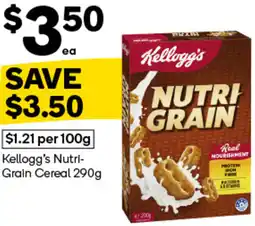 Woolworths Kellogg's nutri grain cereal offer