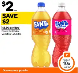 Woolworths Fanta soft drink varieties offer