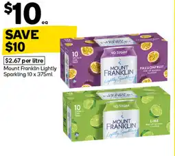 Woolworths Mount franklin lightly sparkling offer