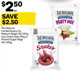 Woolworths The natural confectionery co. medium bags, sour patch kids pr pascall sugar bags offer