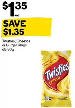 Woolworths Twisties, cheetos or burger rings offer