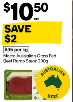Woolworths Macro australian grass fed beef rump steak offer
