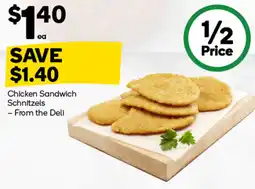 Woolworths Chicken sandwich schnitzels offer