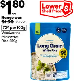 Woolworths Woolworths microwave rice offer