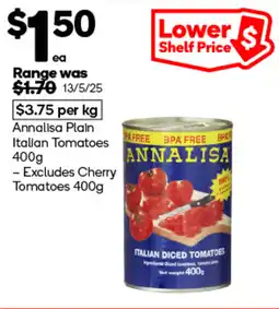 Woolworths Annalisa plain italian tomatoes offer