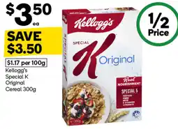Woolworths Kellogg's special k original cereal offer