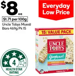 Woolworths Uncle tobys muesli bars offer