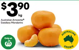 Woolworths Australian amorette seedless mandarins offer