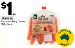 Woolworths Australian baby carrots offer