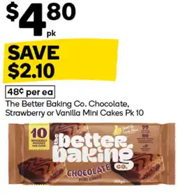 Woolworths The better baking co. chocolate, strawberry or vanilla mini cakes offer