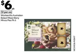 Woolworths Woolworths australian baked mixed berry mince pies offer
