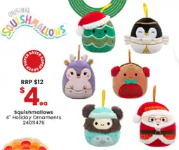 Toymate Squishmallows 4 Holiday Ornaments offer