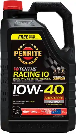 Autopro Penrite Racing Engine Oil 10W-40 5L offer