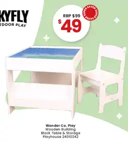 Toymate Wonder Co. Play Wooden Building Block Table & Storage Playhouse offer