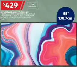 ALDI 55" 4K Ultra HD Smart TV with webOS offer