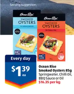 ALDI Ocean Rise Smoked Oysters offer