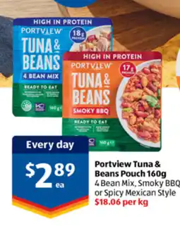 ALDI Portview Tuna & Beans Pouch offer