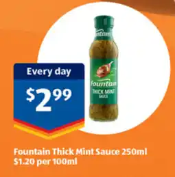 ALDI Fountain Thick Mint Sauce offer