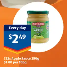 ALDI 333s Apple Sauce offer