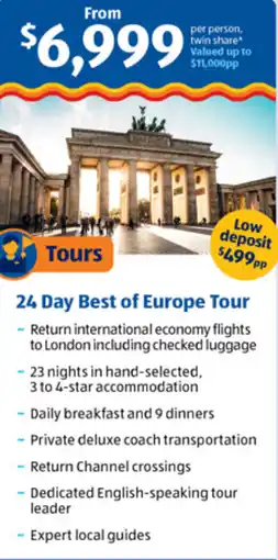ALDI 24 Day Best of Europe Tour offer