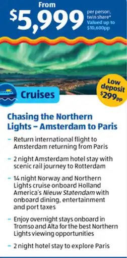 ALDI Chasing the Northern Lights - Amsterdam to Paris offer