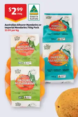 ALDI Australian Afourer Mandarins or Imperial Mandarins offer