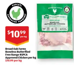 ALDI Broad Oak Farms Boneless Butterflied Free Range RSPCA Approved Chicken offer