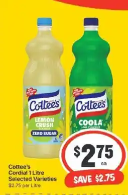IGA Cottee's Cordial offer