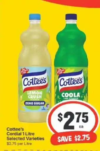 IGA Cottee's Cordial offer