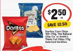 IGA Doritos Corn Chips, The Natural Chip Co. or Smith's Thinly Cut Chips offer