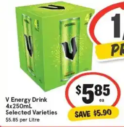 IGA V Energy Drink Selected Varieties offer