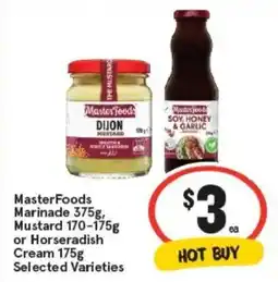 IGA MasterFoods Marinade, Mustard or Horseradish Cream offer